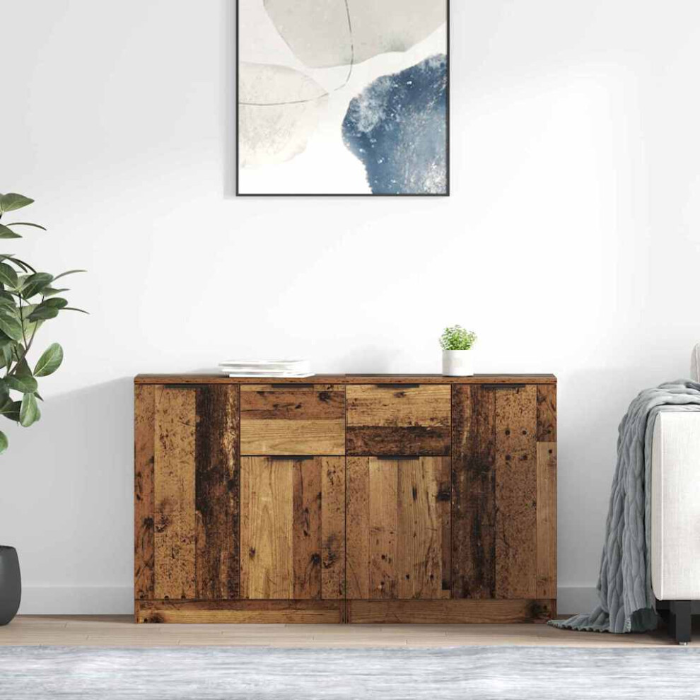 Vidaxl Sideboards 2 Pcs Old Wood 60 X 30 X 70 Cm Engineered Wood