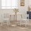VidaXL vidaXL Dining Chair 2 pcs White Solid Rubber Wood 3