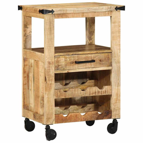 VidaXL vidaXL Kitchen Trolley Brown 55 x 40 x 80 cm Solid Mango Wood 1