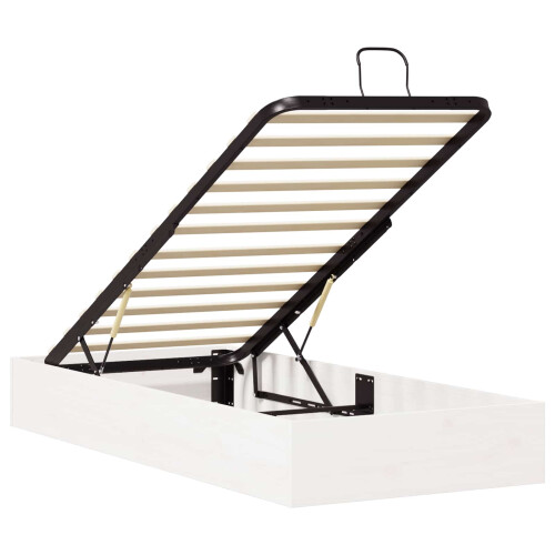 VidaXL vidaXL Ottoman Bed Frame with Storage White 75 x 190 cm 2