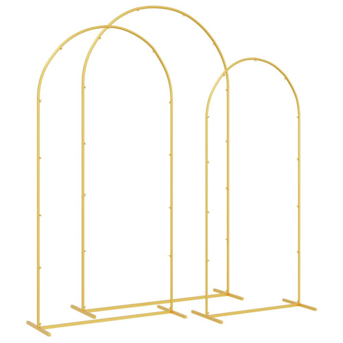 VidaXL vidaXL Wedding Arch 3 pcs Gold Steel 2