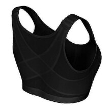 (S, Black) Vest Bras S-L Front Closure Posture Corrector Lift Up Bra Women Push Up Cross Back Underwear Shockproof Sports Support Fitness
