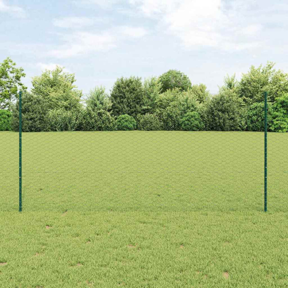 Vidaxl Welded Wire Fence 25 X 1.2 M (W X H) Pvc-Coated Steel Green