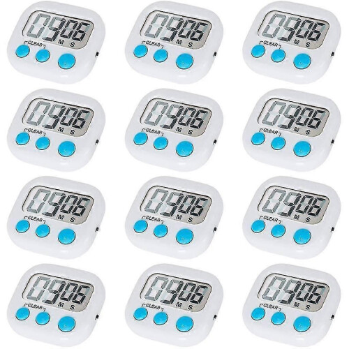 12 Pack Digital Kitchen Timer with On/off Switch, Loud Alarm cy