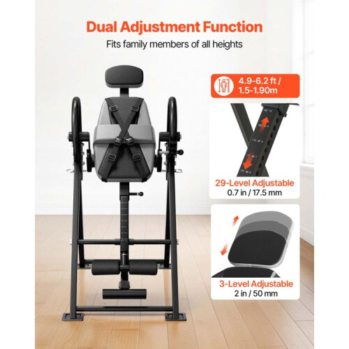 Table d'inversion Pliable-Duoku-Banc d'inversion avec Capacité de Charge de 136 kg, Conçu pour la Décompression du Dos et du Cou 1