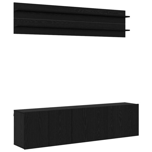 VidaXL vidaXL TV Units Wall-mounted 6 pcs Black oak Engineered wood 1