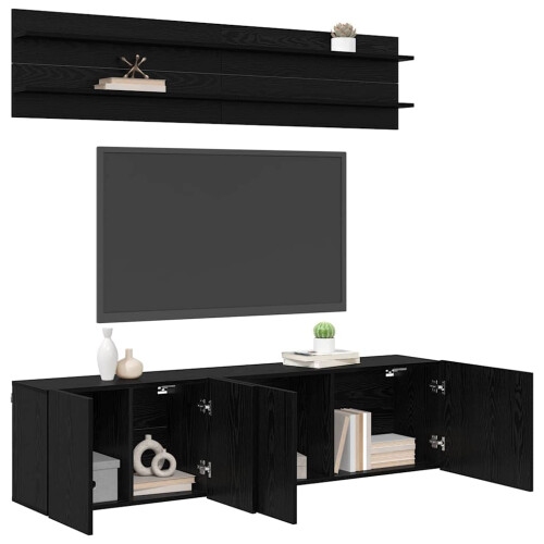 VidaXL vidaXL TV Units Wall-mounted 6 pcs Black oak Engineered wood 2