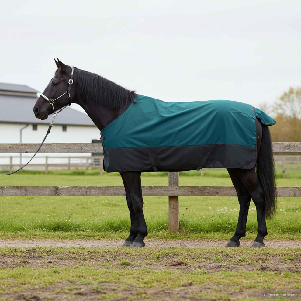 Vidaxl Horse Blanket Dark Green And Black 125 Cm Polyester