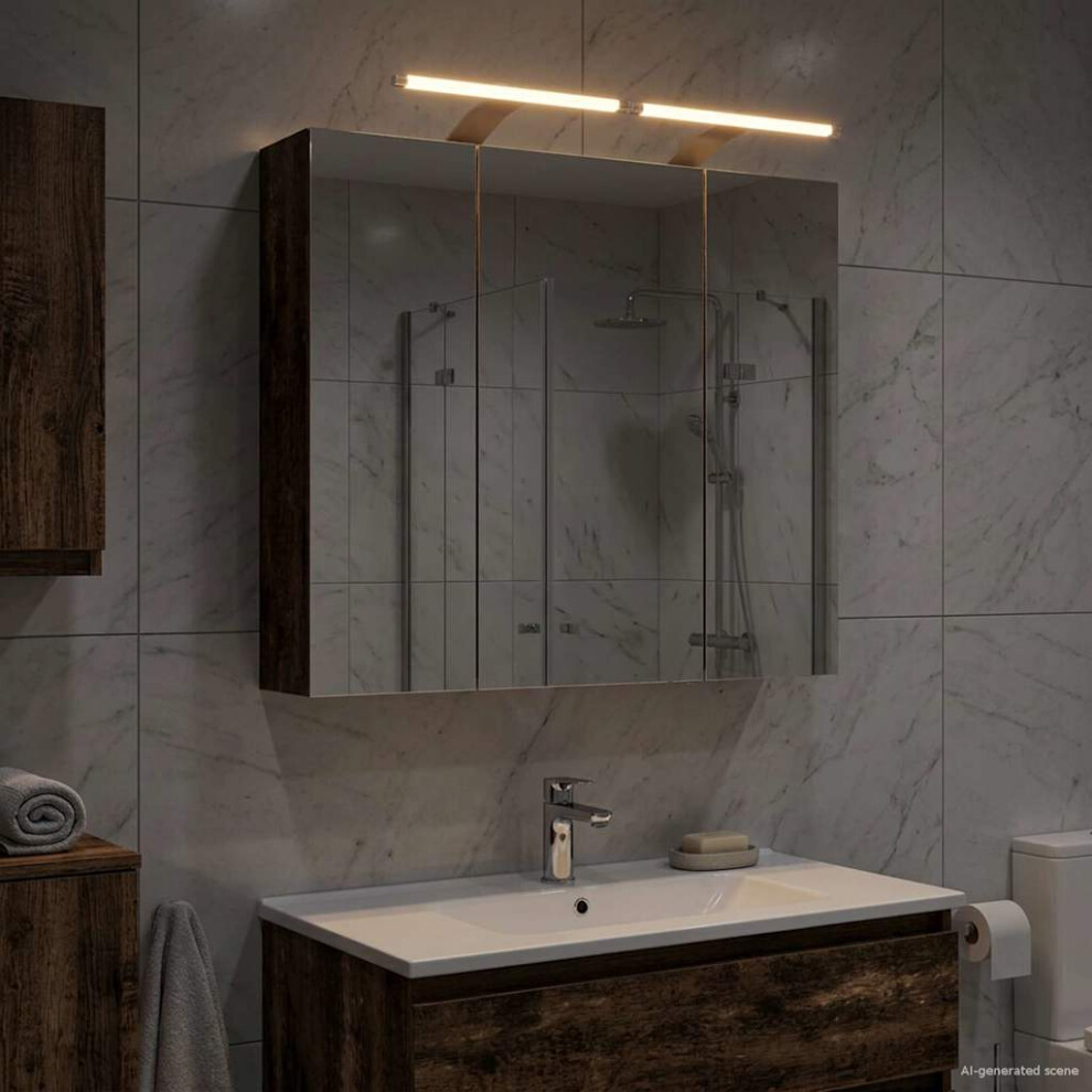 Vidaxl Bathroom Mirror Cabinet Old Wood 70 X 14.5 X 70 Cm