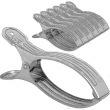 2026 Great!! Towel Clips: Pack Of 6, 5-1/8l, Jumbo Stainless Steel Metal Beach Towel Clips, Pool Cover Clamps, Beach Chair Clips, Beach Blanket Holder