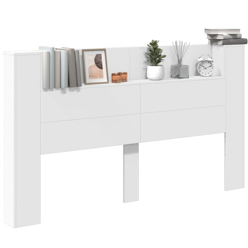 VidaXL vidaXL Storage Headboard with LED White Engineered Wood 1