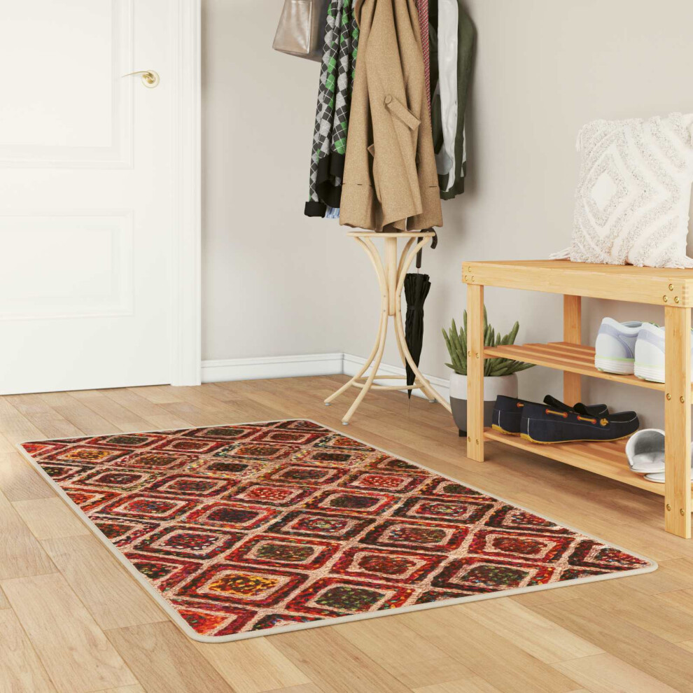 Vidaxl Rug Runner Marsa Multicolour 100 X 200 Cm Polyester And Pvc