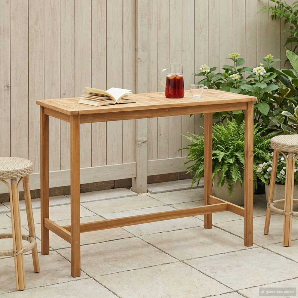 Vidaxl Bar Table Natural 150 X 75 X 105 Cm Solid Teak Wood