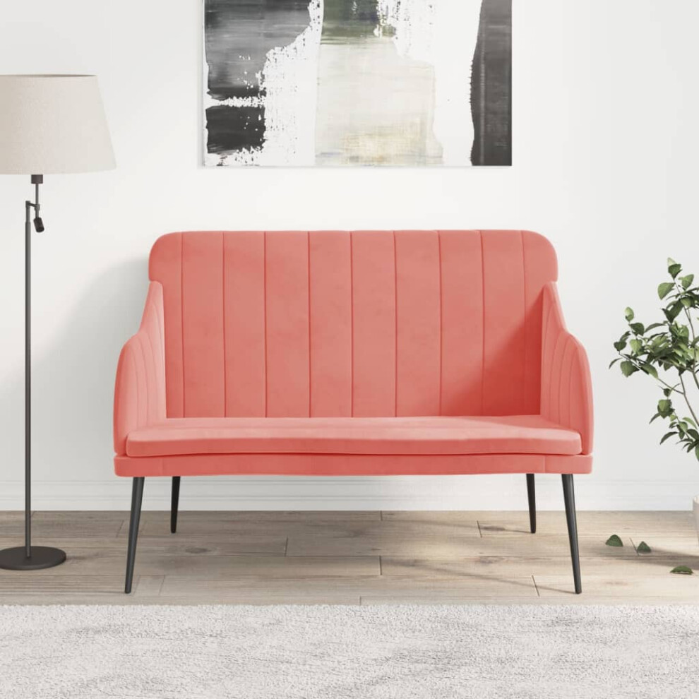 Photos - Other Furniture VidaXL Bench Pink 110x76x80 cm Velvet 