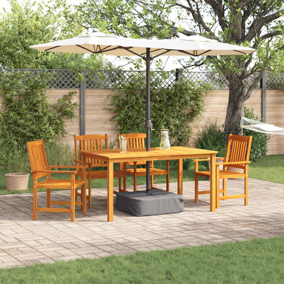 VIDAXL - Garden Dining Set - Solid Acacia Wood - 5 Piece - Brown - Image 2