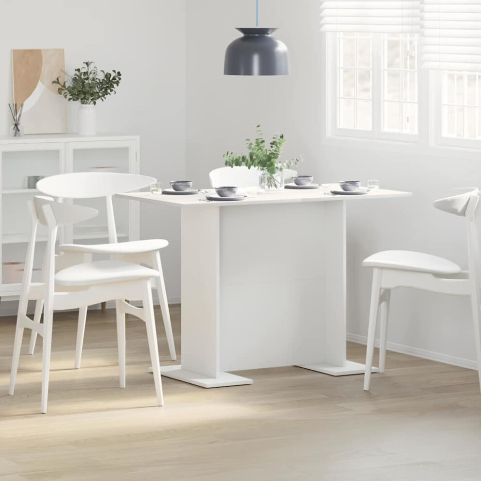 Vidaxl Dining Table White 110 X 60 X 75 Cm Engineered Wood