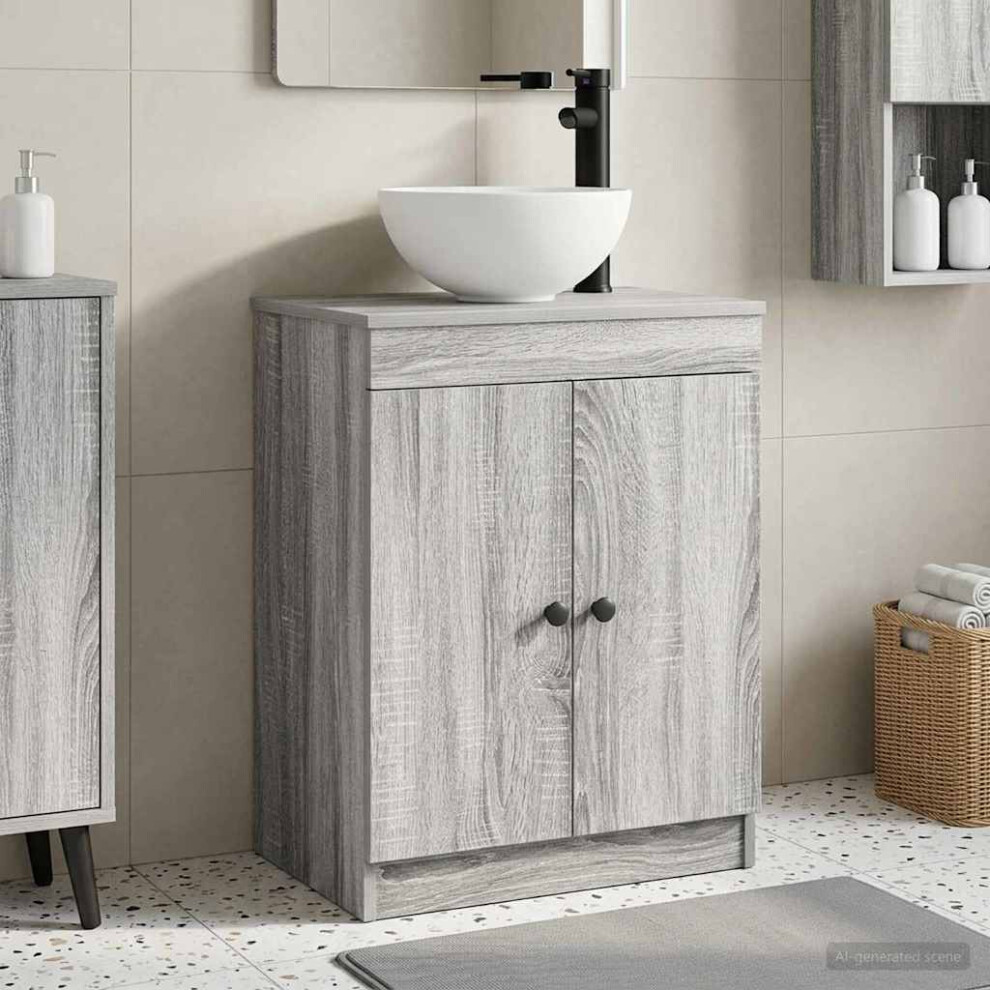 Vidaxl Bathroom Vanity With Sink Sonoma 54 X 35 X 83 Cm Grey
