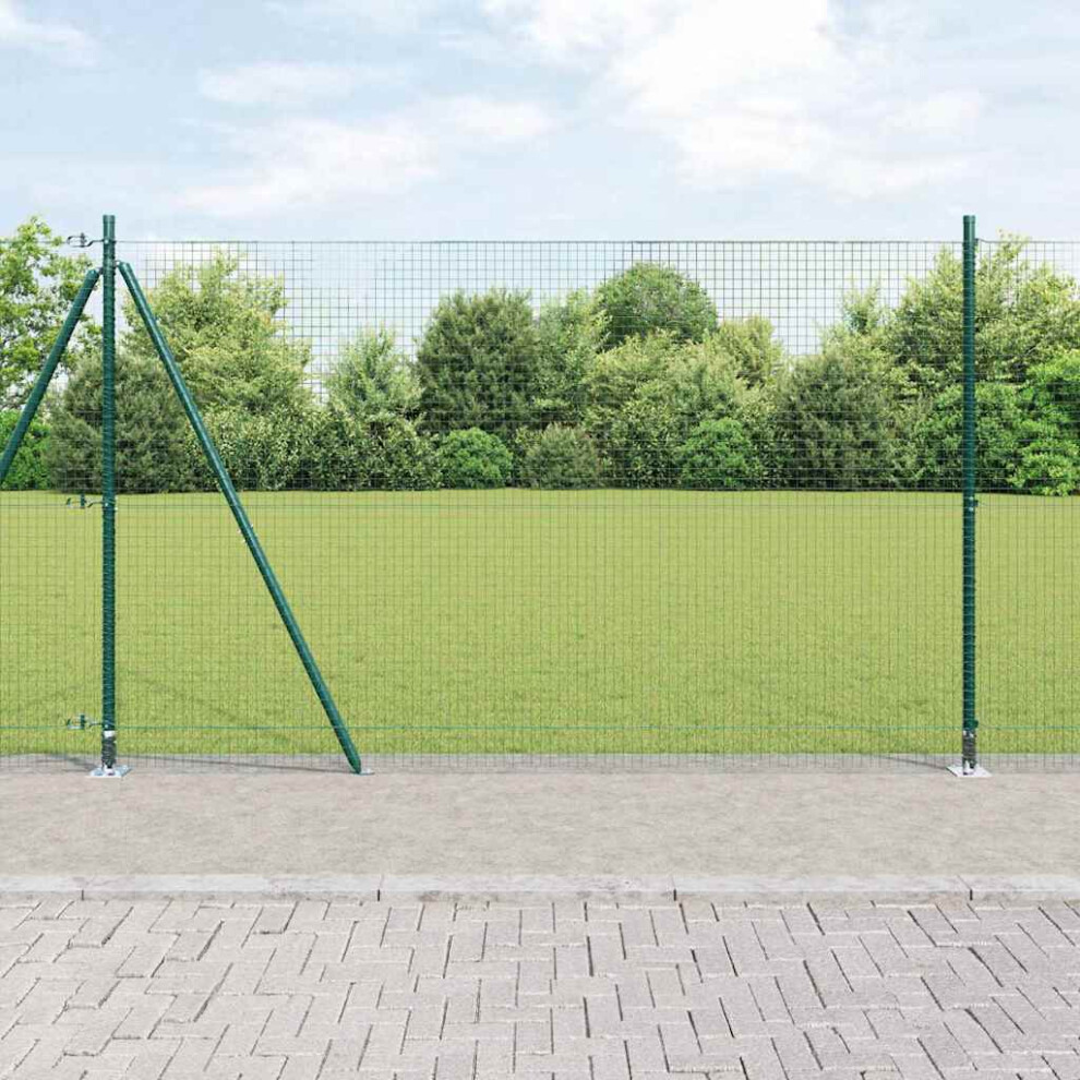 Vidaxl Welded Wire Fence With Concrete Base 10 X 1.4 M Green Mesh