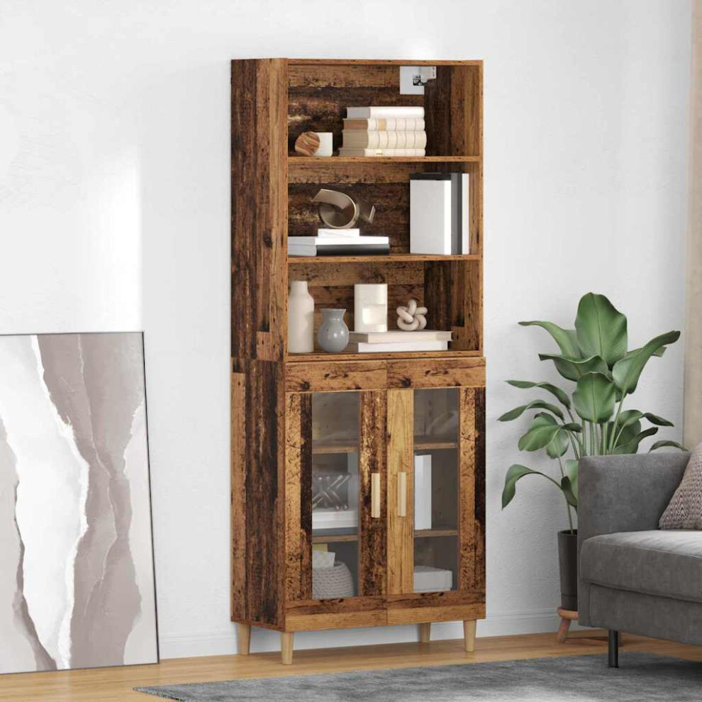 Vidaxl Highboard Old Wood 69.5 X 32.5 X 180 Cm Engineered Wood