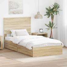 vidaXL Aufbewahrungsbett Sonoma-Eiche 100 x 200 cm Holzwerkstoff