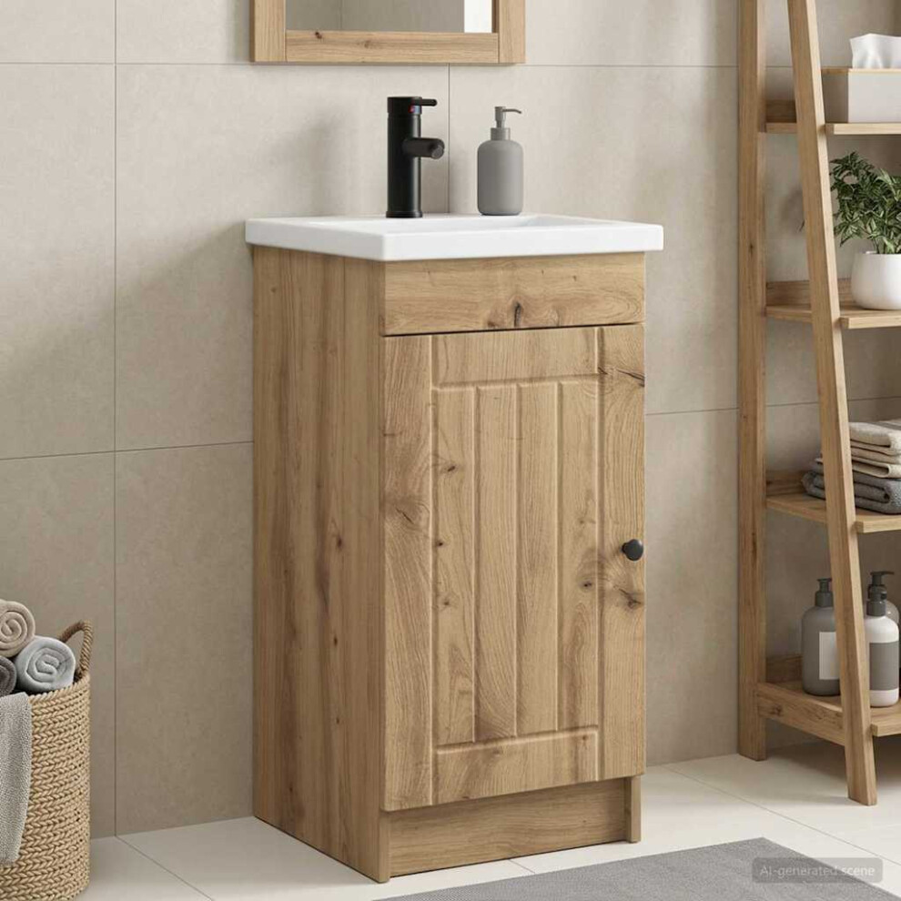Vidaxl Bathroom Vanity With Sink Artisan Oak 42 X 40 X 84.5 Cm