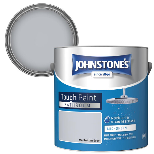 Johnstone's Johnstone's - Bathroom Wall & Ceiling Paint - Manhattan Grey - 2.5L