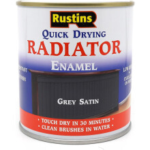 RUSTINS Quick Drying Radiator Enamel Satin - Grey 250ml – Durable, Long-Lasting
