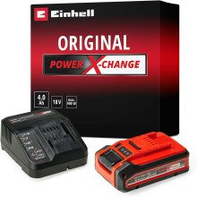 Einhell 18V 4.Ah Lithium-Ion Battery Starter Kit, Power X-Change Battery and Charger Set - Universally Compatible With All Einhell PXC Power Tools An
