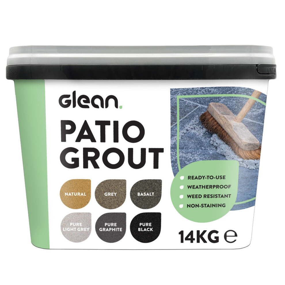 Glean Patio Grout | Grey | 15Kg - 20Mâ² Coverage | Jointing Compound | Brush In Patio Grout For Paving Patios & Block Paving | Self Setting All Weathe 5008671568916