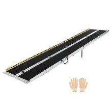 Vouwbare Oprit voor Rolstoel 3640x735 mm-Duoku-met Antislipoppervlak, Draagvermogen 362,9 kg, Geschikt voor Trappen