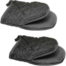 2026 Great!! 1 Pair Short Oven Mitts, Heat Resistant Silicone Kitchen Mini Oven Mitts - C&S