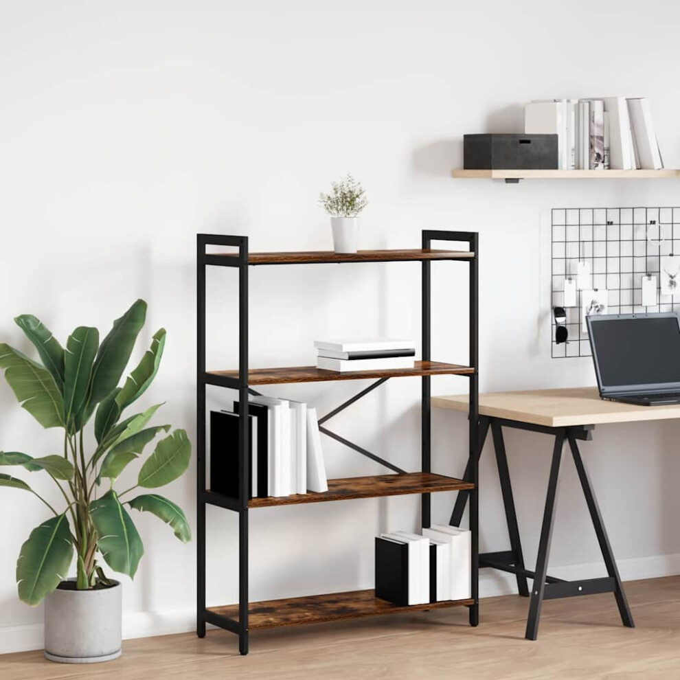 Vidaxl Bookshelf Smoked Oak 80 X 30 X 120 Cm Engineered Wood