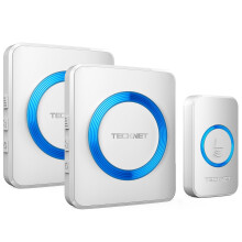 TECKNET Wireless Doorbell, IP65 Waterproof Twin Plug-in Door Bell, White