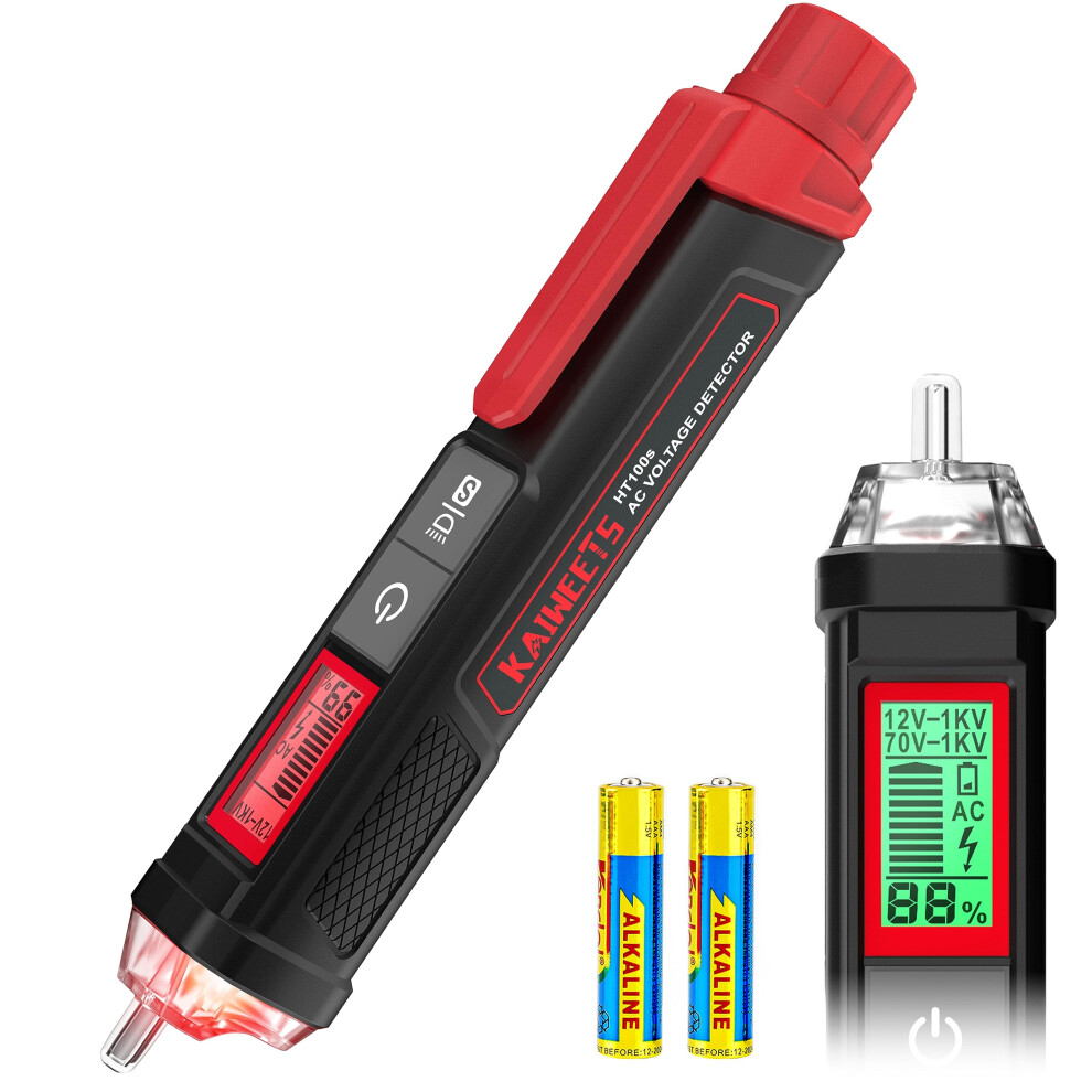 Kaiweets Ht100s Voltage Tester, Dual-Range 12V-1000V/70V 1000V Non-Contact Electric Tester, Sensitivity Electric Compact Pen With Ncv, Led Flashlight 5005987943758