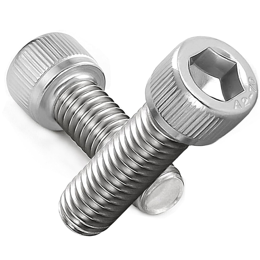 Amlooph M6 Screws, M6 X 20Mm Allen Socket Head Cap Screws/Bolts - 6Mm Diameter Fully Threaded M6 Bolts 20Mm A2 Stainless Steel Long Hex Socket Bolt C 5003387321282