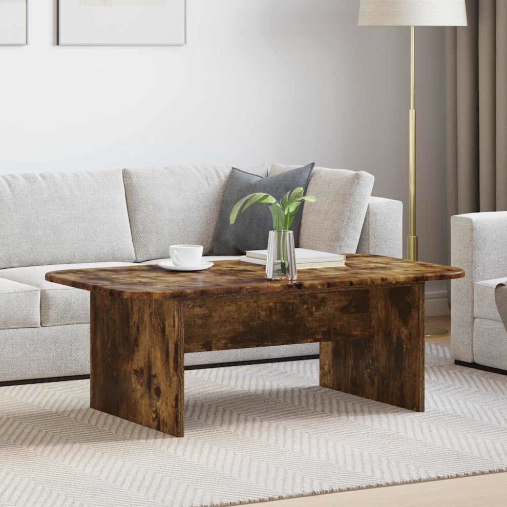 Vidaxl Coffee Table Smoked Oak 93 X 53 X 33 Cm Engineered Wood Brown