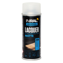 INRAL Clear Lacquer Spray Matt Finish [400ml] – Fast-Drying Acrylic Clear Coat – Waterproof, UV & Heat Resistant – Scratch-Proof Protective Spra