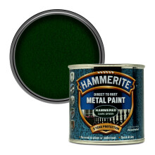 Hammerite 5084831 Direct to Rust Metal Paint - Hammered Dark Green Finish 250ML