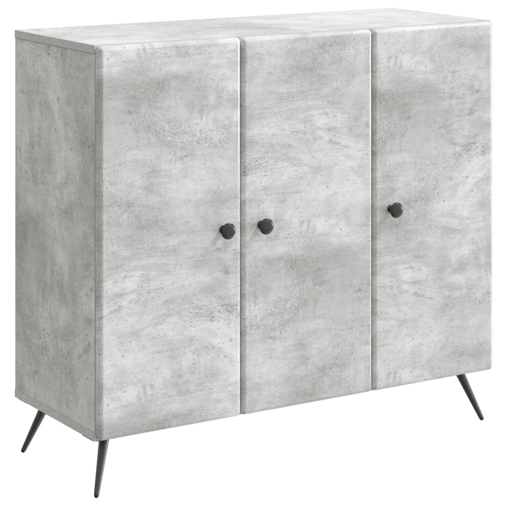 Vidaxl Sideboard Concrete 89 X 34.5 X 80 Cm Engineered Wood Grey