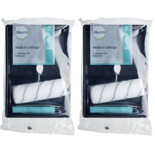 Harris Seriously Good Walls & Ceilings Medium Pile Roller Set | Includes 7" Tray, Frame, 1 x 7" Paint Roller Sleeve (Pack of 2)