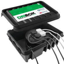 DRiBOX – Large IP55 Weatherproof Outdoor Electrical Connection Box 40 x 31 x 14.5cm – Power Cord Enclosure for Christmas Lights, Timers, Extension