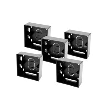 SHPELEC Black Surface Mounted Pattress Box - Single/Double, Stylish and Durable Box for Mounting Electrical Devices, BS 5733 Compliant (5 x 1 Gang (