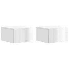 vidaXL Wall-Mounted Bedside Cabinet with Drawer 2 pcs High Gloss White
