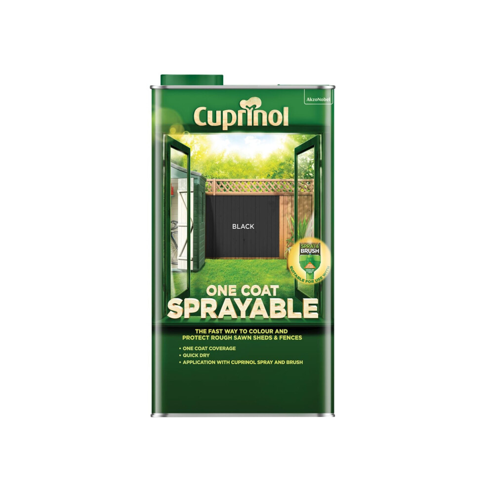 Cuprinol One Coat Sprayable Fence Treatment 5 Litre Black