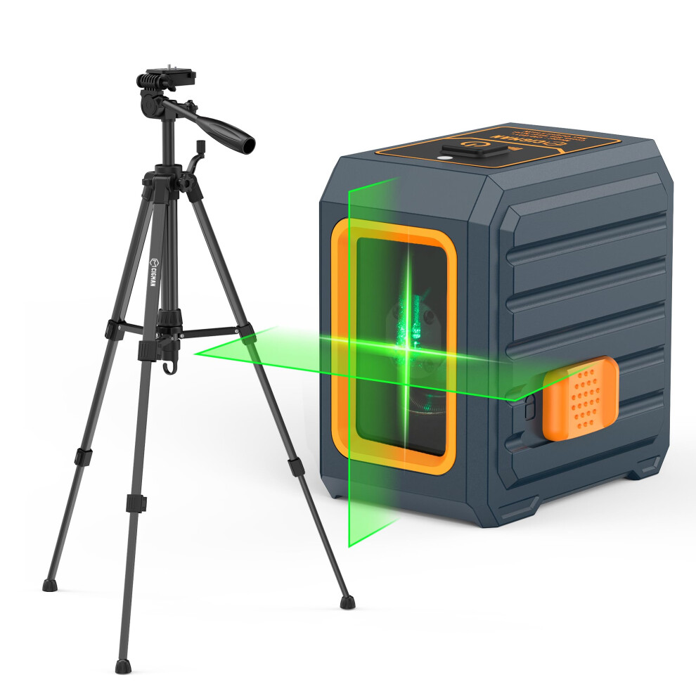 Cigman Self-Leveling Green Laser Level, 90Cm Adjustable Tripod, 30M Working Range, High Accuracy 1.5Mm/5M, 4 Brightness Levels, Compact Construction 5003420549772