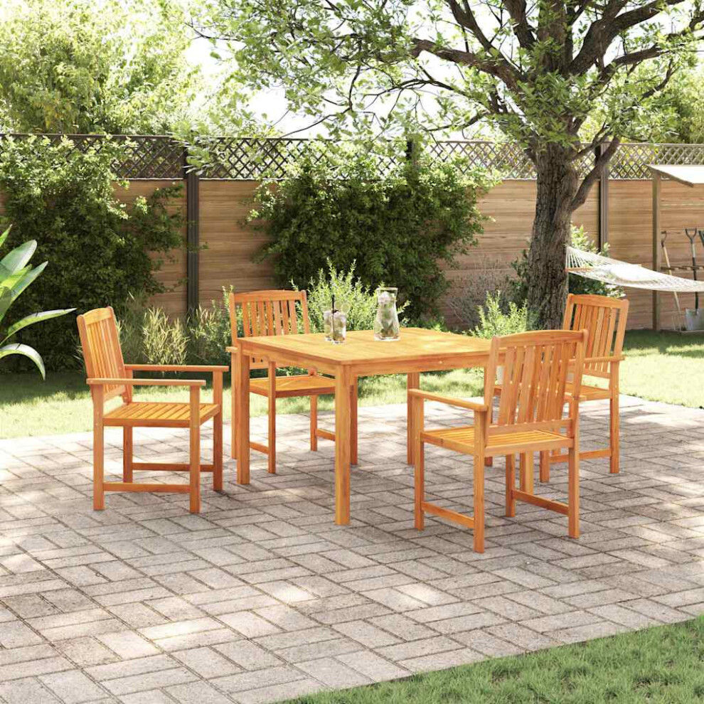 Vidaxl Garden Dining Set 5 Pcs Brown Solid Acacia Wood, Brown - Image 2