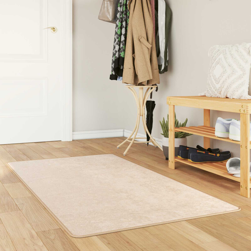 Vidaxl Rug Runner Marsa 100 X 350 Cm Polyester And Pvc Cream