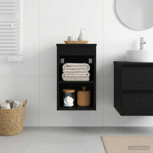 vidaXL Bathroom Cabinet In-between Black Oak 30 x 44.5 x 50 cm
