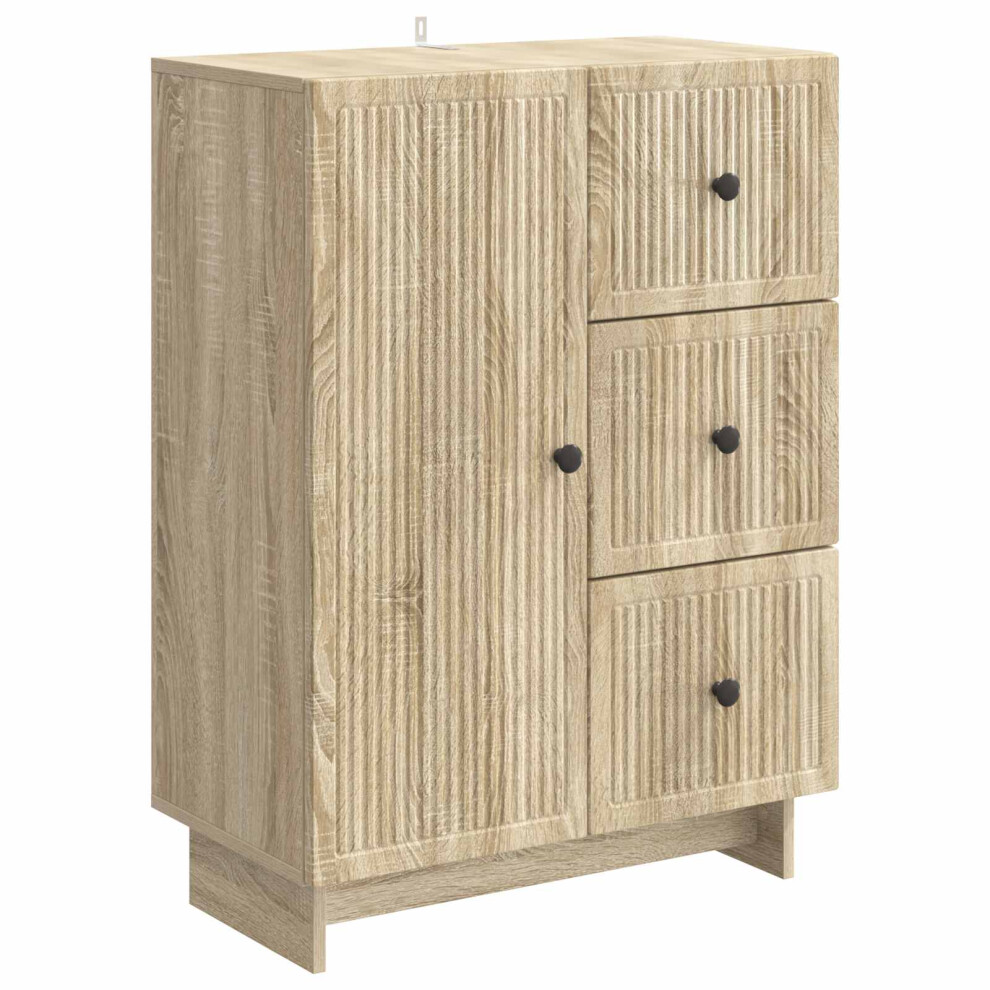 Vidaxl Sideboard Sonoma Oak 66 X 34.5 X 90 Cm Engineered Wood