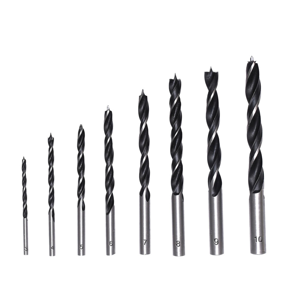 Foyscr Wood Drill Bits - 8Pcs Set, 3Mm-10Mm, Brad Point, Carbon Steel, Clean Drilling 5001341106975